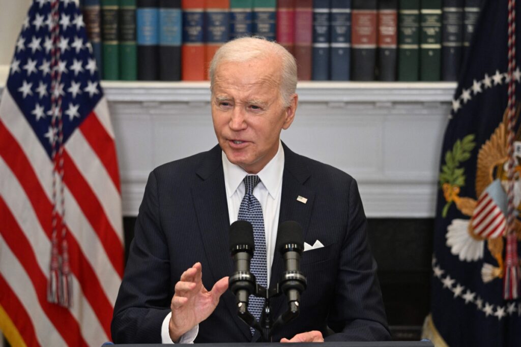 President Joe Biden speaks about the U.S. Supreme Court's decision overruling student debt forgiveness in the Roosevelt Room of the White House on June 30, 2023.